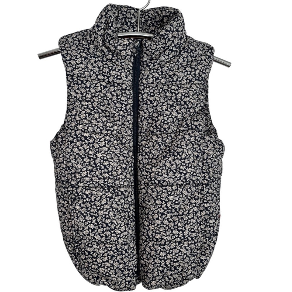 Princess Vera Wang Navy Blue and Gray Floral Puffer Vest